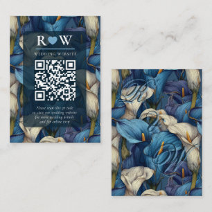 Carte D'accompagnement Magnifiques lys calla bleus pour un mariage de des