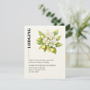 Carte D'accompagnement Magnolia Blooms Lemons Mariage