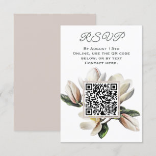Carte D'accompagnement Magnolia Fleurs code RSVP QR