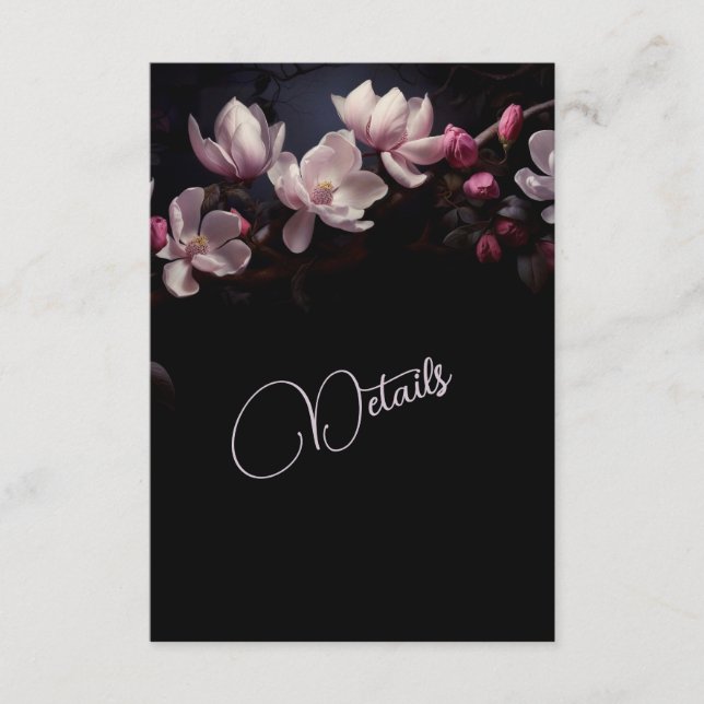Carte D'accompagnement Magolia 3D Flower Black Floral Details (Devant)