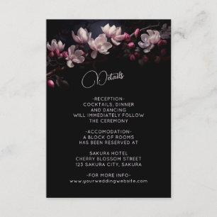 Carte D'accompagnement Magolia Fleur 3D Détails Floraux Noirs