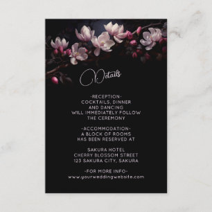 Carte D'accompagnement Magolia Fleur 3D Détails Floraux Noirs