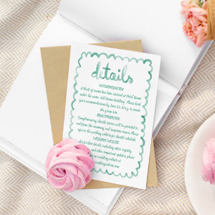 Carte D'accompagnement Main amusante Whimsical Illustrated Olive Green Fr