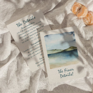 Carte D'accompagnement Main Drawn Beach View Retro Unique Détails du Mari