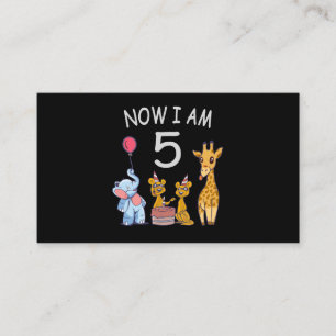 Carte D'accompagnement Maintenant, j'ai 5 ans 5e anniversaire au Zoo