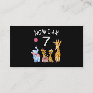 Carte D'accompagnement Maintenant, j'ai 7 ans 7e anniversaire au Zoo