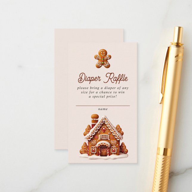 Carte D'accompagnement Maison en pain d'épices Noël Cookie Brochure Raffi (Devant/Arrière en situation)