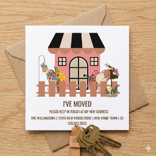 Carte D'accompagnement Maison Mignonne Annonce de déménagement dans une