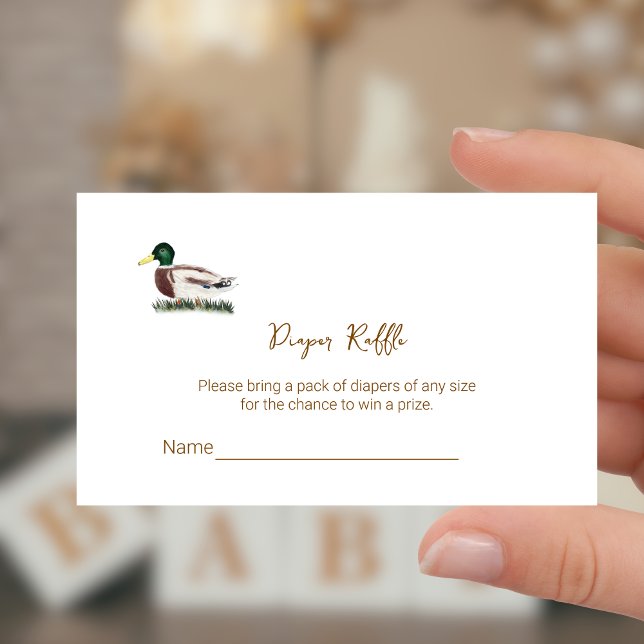 Carte D'accompagnement Mallard Duck Baby Shower Diaper Raffle Ticket  (Créateur téléchargé)