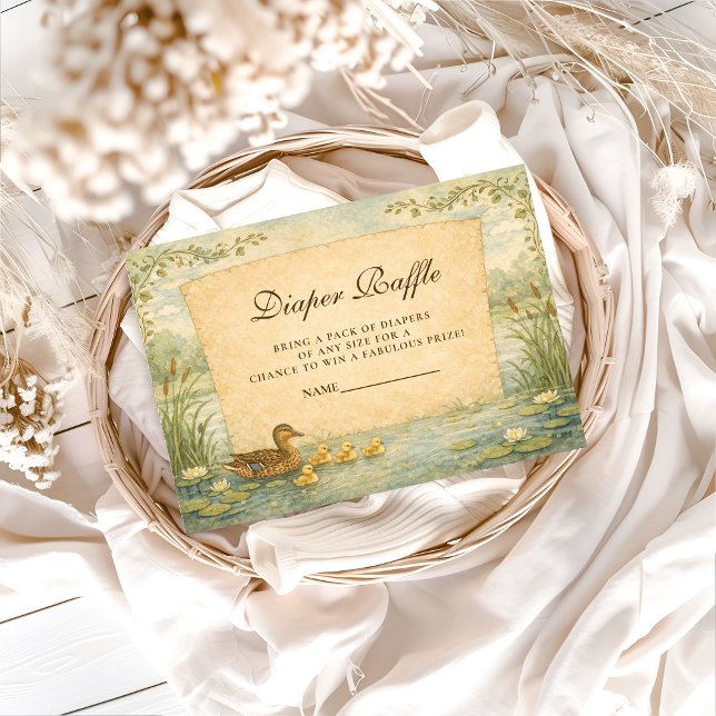 Carte D'accompagnement Mallard Duck Baby Shower Diapper Raffle (Créateur téléchargé)
