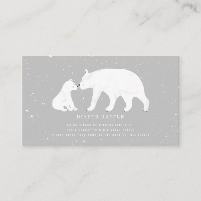 Carte D'accompagnement Mama Et Bébé Polar Ours Gris Bébé Déchets Raffle (Devant)