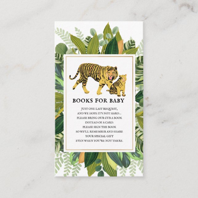 Carte D'accompagnement Mama Tiger Baby shower vert Demande de réservation (Devant)
