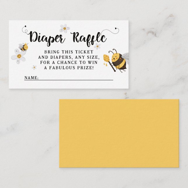 Carte D'accompagnement Mama to Bee Bumblebee Baby shower (Devant / Derrière)