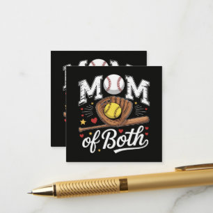 Carte D'accompagnement Maman de jour de match de baseball et softball 