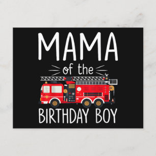 Carte D'accompagnement Maman du garçon d'anniversaire Camion d'incendie p