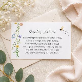 Carte D'accompagnement Maman Fleur Sauvage pour Bébé Abeille Présentoir d