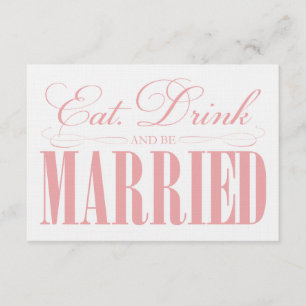 Carte D'accompagnement Mangez, buvez et soyez mariés   Boîtier