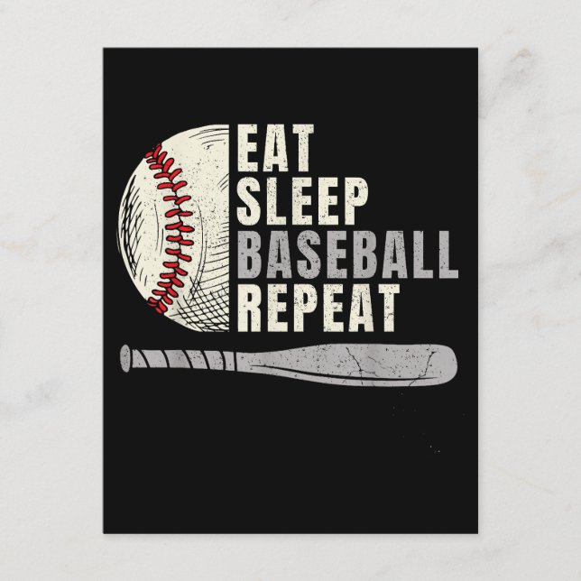Carte D'accompagnement Mangez Sleep Baseball Répéter Funny Baseball Playe (Devant)
