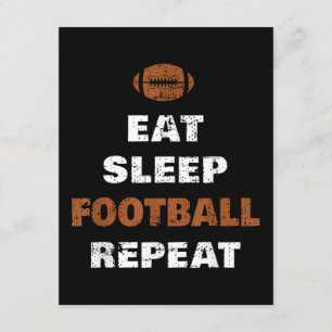 Carte D'accompagnement Mangez Sleep Football Répéter Love Football Vintag