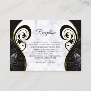 Carte D'accompagnement Marbre blanc moderne noir Abstrait