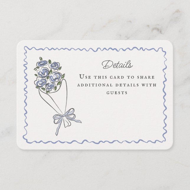 Carte D'accompagnement Marché aux fleurs bleues Détails floraux frais Ins (Devant)