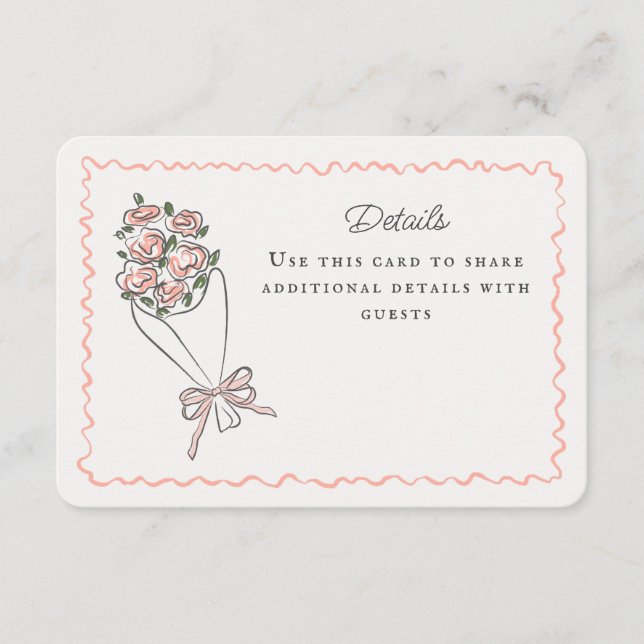 Carte D'accompagnement Marché aux fleurs roses Détails floraux frais Insé (Devant)