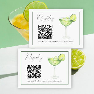 Carte D'accompagnement Margarita QR code registre des douches nuptiales
