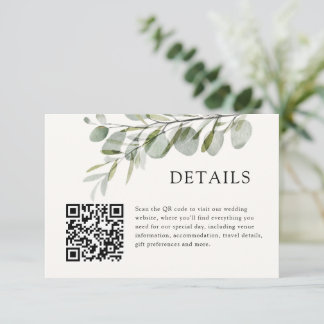 Carte D'accompagnement Mariage à la botanique aquarelle moderne de verdur