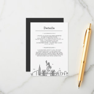 Carte D'accompagnement Mariage à New York   Informations sur les détails 