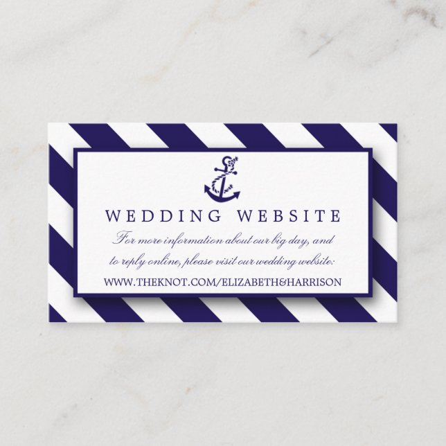 Carte D'accompagnement Mariage Ancre bleu marine (Devant)