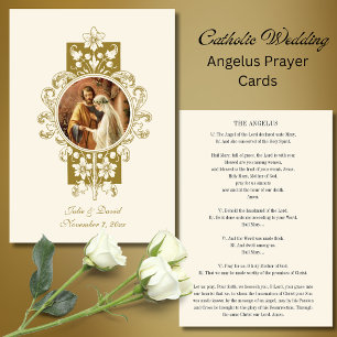 Carte D'accompagnement Mariage Angelus Prière Betrothal Vierge Marie