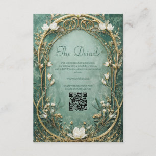 Carte D'accompagnement Mariage Art Nouveau Conte de Fées Doré