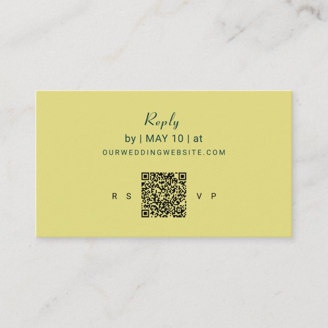 Carte D'accompagnement Mariage Art Nouveau Lily | Réponse Code QR (Devant)