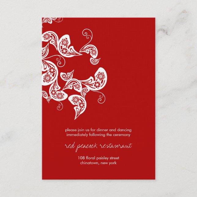 Carte D'accompagnement Mariage asiatique chic d'inspiration orientale ave (Devant)