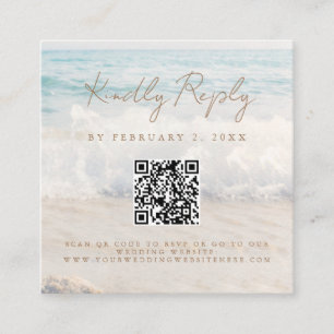 Carte D'accompagnement Mariage au coucher de soleil sur la plage Scan Cod