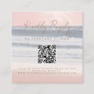 Carte D'accompagnement Mariage au coucher de soleil sur la plage Scan Cod