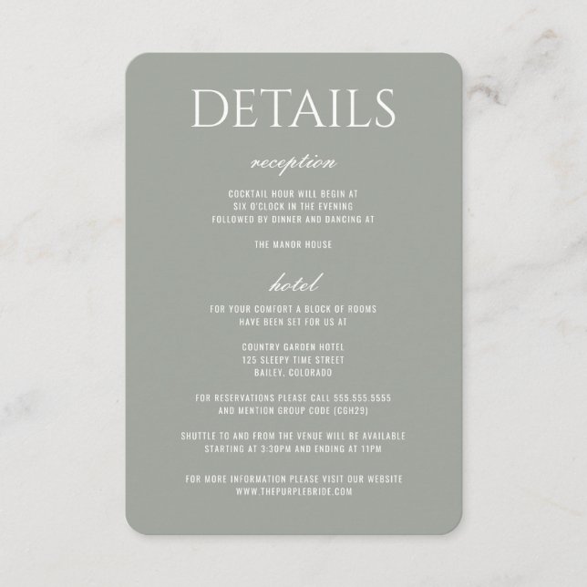 Carte D'accompagnement Mariage au milieu des bois (Devant)
