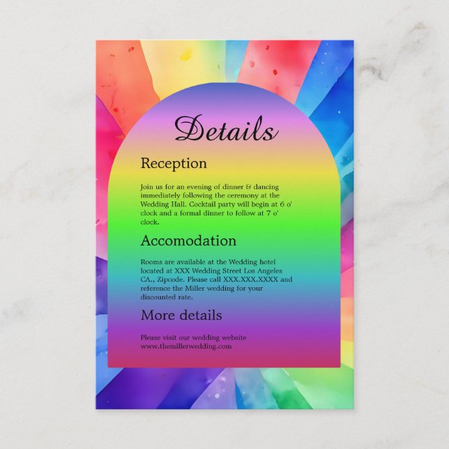 Carte D'accompagnement mariage bisexuel lgbtq (Devant)