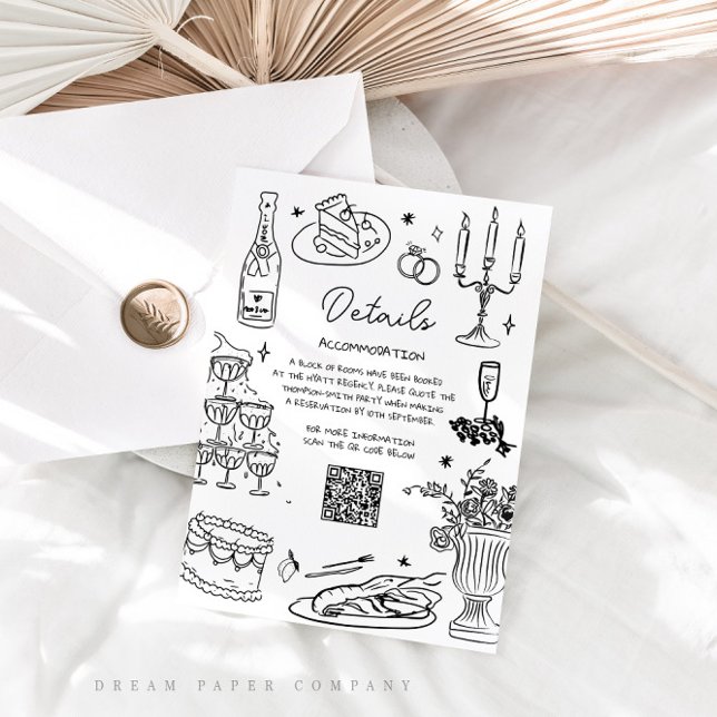 Carte D'accompagnement Mariage blanc et noir (Créateur téléchargé)