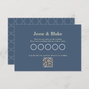 Carte D'accompagnement Mariage bleu avec Motif en lattes