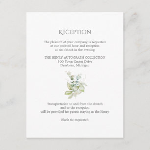 Carte D'accompagnement Mariage bleu Dusty Élégant ressort floral