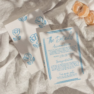 Carte D'accompagnement Mariage bleu méditerranéen - Détails