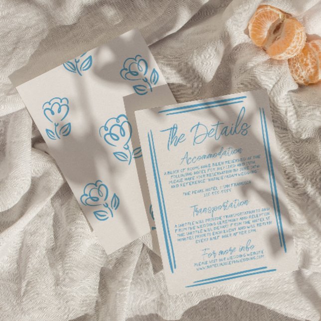 Carte D'accompagnement Mariage bleu méditerranéen - Détails (Créateur téléchargé)