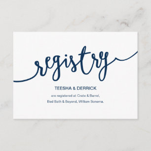 Carte D'accompagnement Mariage Bleu Nuit Rustique, Liste de Mariage