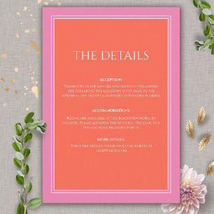 Carte D'accompagnement Mariage Bohème Rose Orange Lever de Soleil dans le