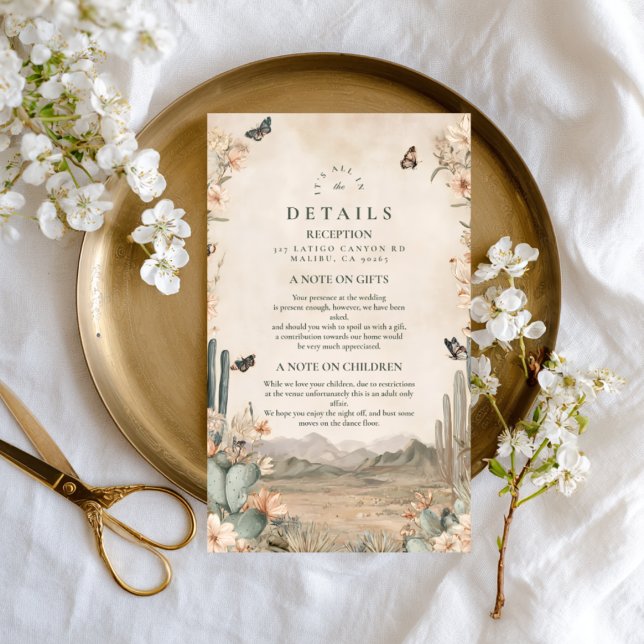 Carte D'accompagnement Mariage Boho du désert Cactus (Créateur téléchargé)