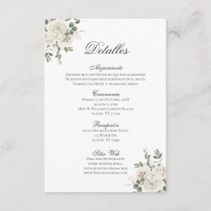 Carte D'accompagnement Mariage Boho espagnol Détalles de la Boda