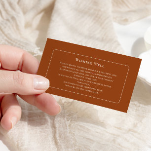 Carte D'accompagnement Mariage Boho Terracotta simple bien vouloir