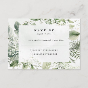 Carte D'accompagnement Mariage botanique Dusty Blue Eucalyptus RSVP