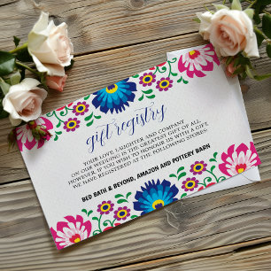 Carte D'accompagnement Mariage botanique fleuri coloré mexicain Fiesta